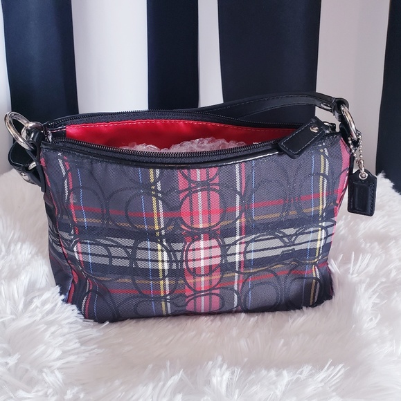 Coach Handbags - COACH Signature Plaid Tartan Baguette